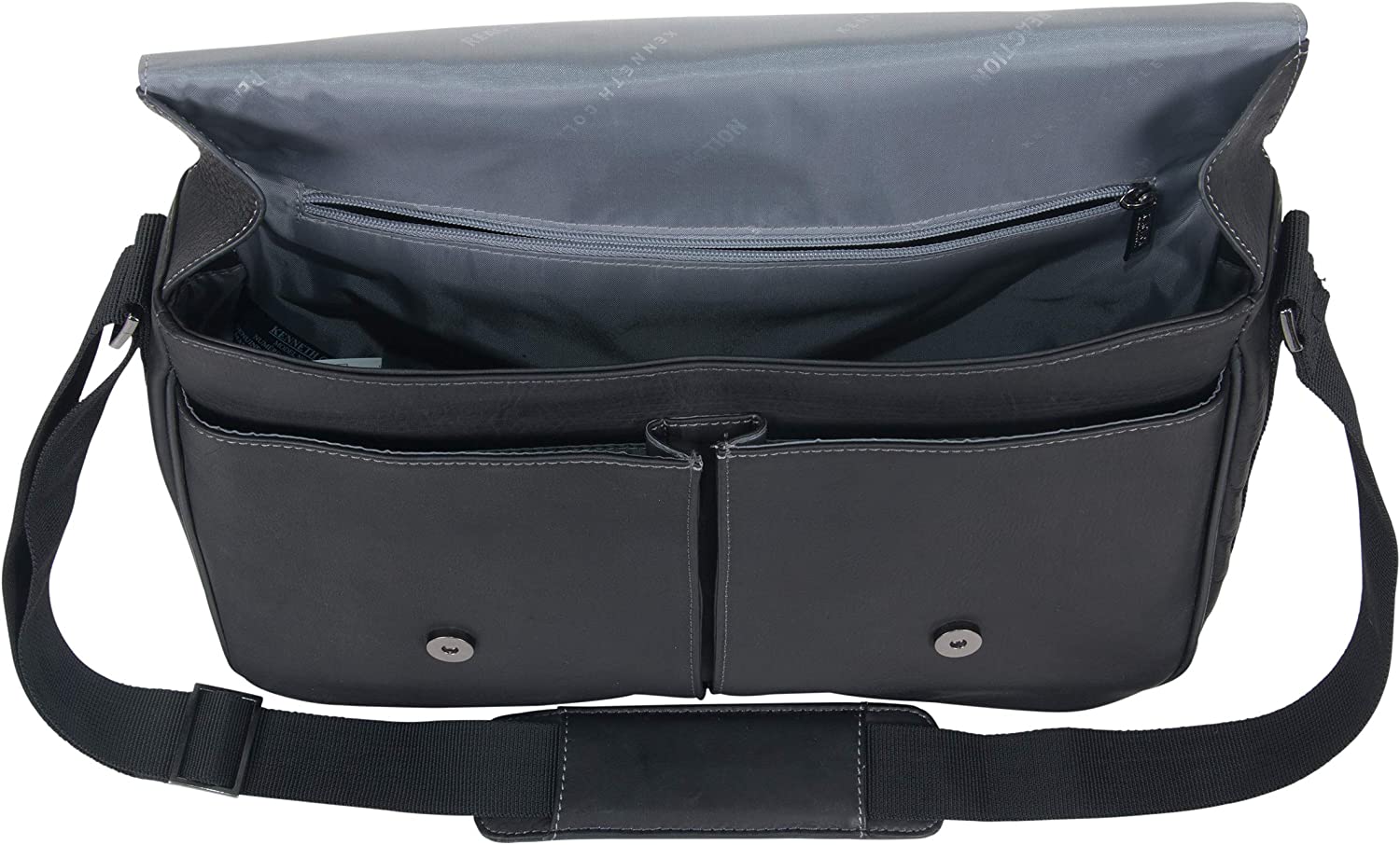 Kenneth Cole REACTION Risky Business Messenger Full-Grain Colombian Leather Crossbody Laptop Case & Tablet Day Bag - Image 6